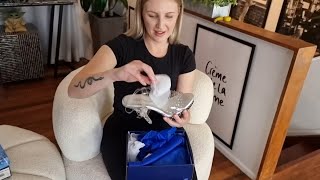 Catie Unboxes Fabulicious Clear Rhinestone 5 Inch High Heel Shoes Inside And Outside Comparison [upl. by Cheung]