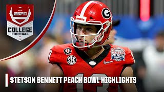 Stetson Bennetts highlights from the Peach Bowl  College Football Playoff [upl. by Ycrad]