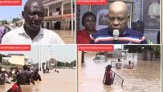 Nigeriafloods Dam overflow creates new crisis for insurgencyhit region Floodwaters from the dam [upl. by Ayanal]