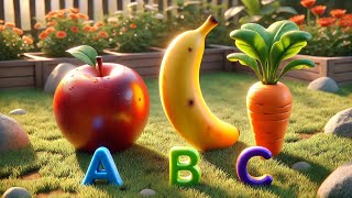 ABC Song for Kids Learn A to Z with Colorful Fruits and Vegetables – Alphabet Fun amp Educational [upl. by Ranchod]