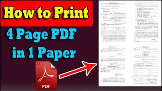 How To Print 4 Page PDF File In 1 Page  4 पेज के PDF को एक पेज में प्रिंट कैसे करें [upl. by Acinomad]