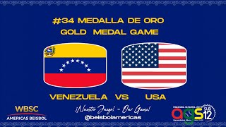 Premundial U12 VENEZUELA VS USA Medalla de ORO  GOLD Medal Game [upl. by Billie]