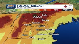 New Hampshire foliage map Colors starting to break out in northern areas [upl. by Eillek]