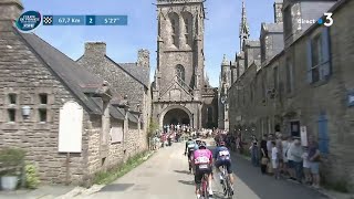 Les 4 garçons en tête du Tour du Finistère passent le village de Locronan avec près de 6mn davance [upl. by Brenton]