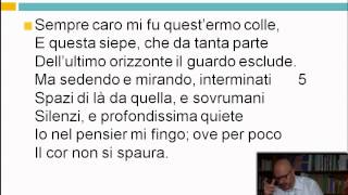 Linfinito  Giacomo Leopardi  Videolezioni di letteratura dell800  29elode [upl. by Silva]