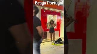 VERY Talented Violinist In Braga Portugal [upl. by Atinnor]