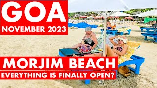 Goa  Morjim Beach November 2023  Morjim Market Shacks Shopping Hotels  Goa Vlog  North Goa [upl. by Jasik540]