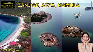 ŽANJICE ARZA Ostrvo MAMULA iz vazduha Zima 20234  ŽANJIC Beach ARZA MAMULA  桑吉采·阿尔扎·马穆拉 黑山 [upl. by Ilyah]