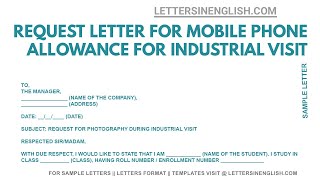 Request Letter for Mobile Phone Allowance For Industrial Visit – letter format for mobile allowance [upl. by Omrellug]