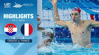 Croatia vs France Highlights  Group A  European Water Polo Championships 2024 [upl. by Anayt382]