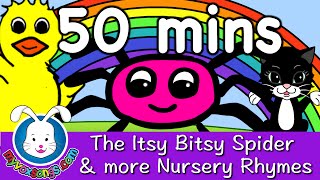 Itsy Bitsy Spider amp more Nursery Rhymes with lyrics [upl. by Aciretehs26]