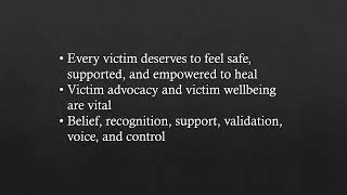 Victim Advocacy and Victim Wellbeing [upl. by Alf]