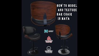 Autodesk Maya Tutorials Tutorial on Modeling a Bar Stool in Maya  Bar Chair  Chair Stool part 2 [upl. by Aicylla]