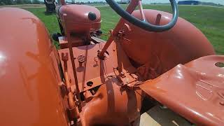 Styled WF Allis Chalmers belted to the separator I like those tractors [upl. by Lrae758]