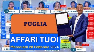 Affari tuoi mercoledì 28 febbraio 2024 con la Puglia I pacchi aperti in ordine [upl. by Asennav161]