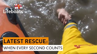 Dramatic moment RNLI WestonsuperMare rescue two from the water [upl. by Kilah939]