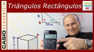 Problema 1 de TRIGONOMETRÍA EN TRIÁNGULOS RECTÁNGULOS con CASIO Classwiz fx991LA X [upl. by Greyson]