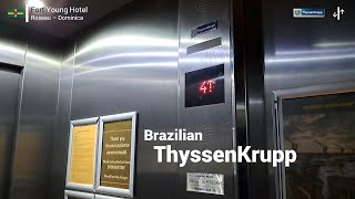 ThyssenKrupp Traction Elevator  Fort Young Hotel Roseau DM Old Block [upl. by Ridglee714]