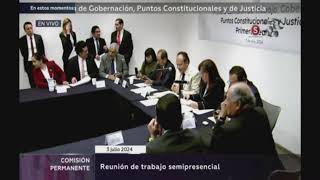 Reunión de la Primera Comisión de la Permanente Gobernación Puntos Constitucionales y Justicia [upl. by Ennoryt931]