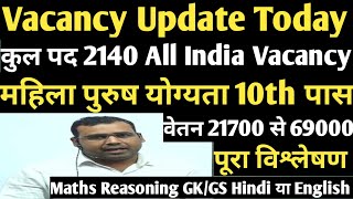 Vacancy Update Today Latest New Vacancy All India [upl. by Nilyac]