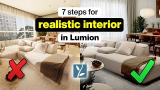 7 Steps for a REALISTIC INTERIOR Render in Lumion [upl. by Sido]