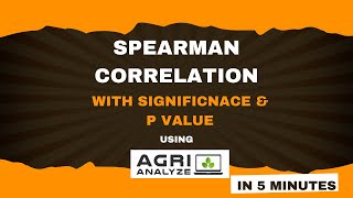 Spearman Rank Correlation using Agri Analyze [upl. by Washburn]