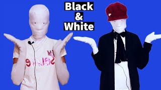 Black 🖤 amp White 🤍 Outfit  Full tight face cover  full body Coverage  Gloves  Hood how [upl. by Qifahs]