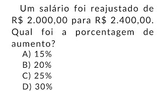 QUESTÃƒO DE PORCENTAGEM IMPERDÃVEL EM PROVA PROIBIDO ERRAR 2 [upl. by Wertheimer]