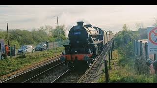 44871 Black Five Steam Locomotive and West Coast Railways liveried 47848 at Whittlesea Station [upl. by Fernas]