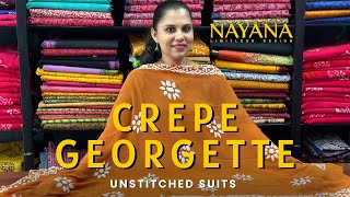 Crepe Georgette Unstitched Suits [upl. by Onairda]