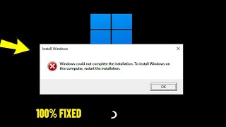 Windows could not complete the installation Error in Windows 11  10  How To Fix Install error ✅ [upl. by Liggitt672]