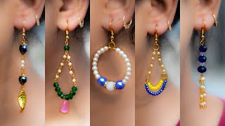 5 easy Pearl amp Crystal Earring Design  DIY  5 min Craft  Hand made jewelry  Art with Creativity [upl. by Sutit]