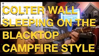 Colter Wall  Sleeping on the blacktop EASY GUITAR LESSON [upl. by Gorga]