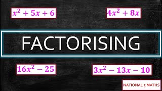 Factorising  National 5 Maths 2022 Exams [upl. by Oicnoel]