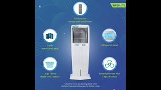 Symphony Storm 100i Desert Tower Air Cooler  Low Power Consumption  Unboxing  Review  Demo [upl. by Asyral]