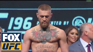 Conor McGregor vs Nate Diaz  WeighIn  UFC 196 [upl. by Dimo]