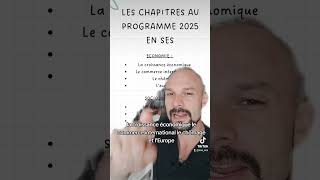 Combien de chapitres au bac de SES 2025  baccalauréat chapitre ses bac2025 [upl. by Bale]