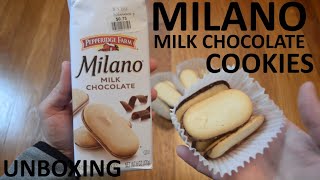 Unboxing Pepperidge Farm Milano Milk Chocolate Filled Cookies [upl. by Nidroj570]