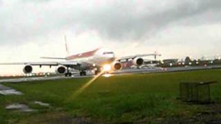 Iberia Airbus A340600 take off Juan Santamaría Airpot Costa Rica [upl. by Carree]