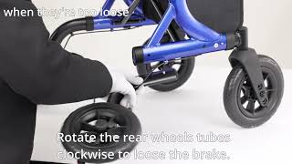 Rollator Walker Brake Loosen or Tighten Adjustment  MAXWALK 10quot Rubber Wheels  MW2401 [upl. by Akima540]