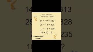 Math puzzle  can you solve this number puzzle  math question [upl. by Backler]