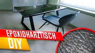 Epoxidharz Tisch mit Glut Beleuchtung Holztisch DIY [upl. by Toy]