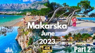 Makarska Dalmatia Croatia 4K UHD Beach and Promenade Summer Walking Tour Part 2 [upl. by Fedirko]