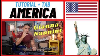 Gianna Nannini quotAMERICAquot Tutorial chitarra con TAB [upl. by Beaufert712]