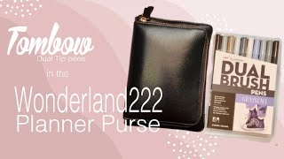 5 tips to fit Tombow Dual Tip Pens in the Wonderland222 Planner Purse [upl. by Nylla239]