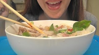 SassEsnacks ASMR Phở  Vietnamese Noodle Soup  Eating Sounds  Whispers [upl. by Enyrat]