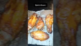 Uni  Precooked chicken wings for dinner✨💀 Its yummy though😋 chicken wings asmr asmrsounds [upl. by Bridie]