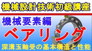 機械設計技術 機械要素編 ボールベアリング の基本と仕組み Basic structure of ball bearings [upl. by Iorgos]