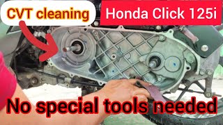 Honda Click 125i CVT Cleaning Tagalog Tutorial 2024 no special tools needed [upl. by Dorothi]