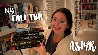 ASMR My Fall TBR🍂📚💤 whispers long nail tapping amp cozy book recs [upl. by Eimma]